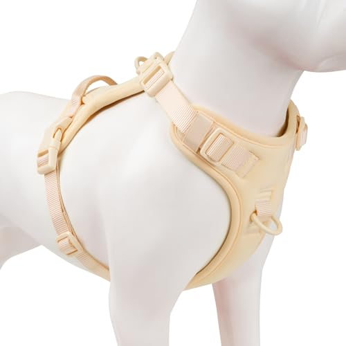 No Pull Dog Harness for Large Sized Dogs Puppy Vest No Choke (Light Yellow / XL(Neck:24.8-38.6", Chest:29.1-45.3"))