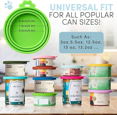 4 Pack Universal Pet Food Can Covers Lids (Ocean Mist / 4 Piece Set)