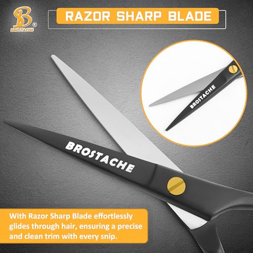 5” Professional Beard and Mustache Scissors (Black)
