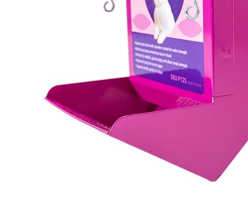 Metal Small Animal Feeder with Lid (4.6 inch / Purple)