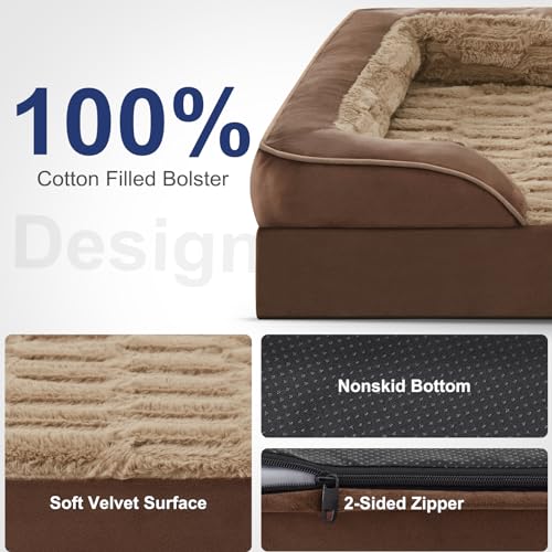 Orthopedic Small Dog Bed (28.0''l x 23.0''w x 6.5''th / Brown)
