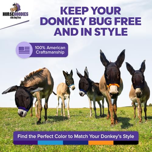 Donkey Fly Mask with Long Ears (Small Donkey / Orange)