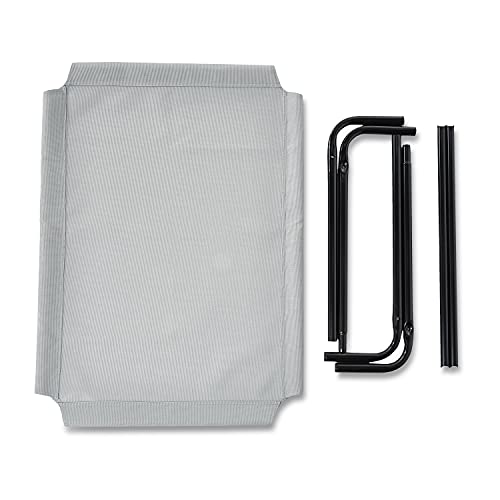 Cooling Breathable Elevated Dog Bed with Durable Metal Frame (Grey / Medium)