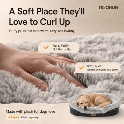 Fluffy Orthopedic Dog Beds Large Sized Dog (Charcoal Gray / XL(48", UP to 110lbs))