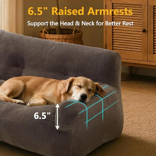 43.4" Dog Couch for Small Medium Breed Pet Sofa Bed PS581 Mocha (Mocha)
