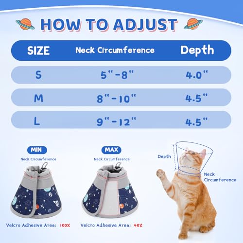 Cat Cone Collar Soft to Stop Licking (Grey / L)