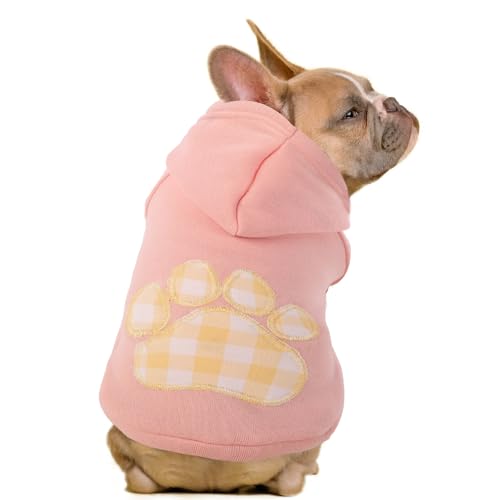 Dog Hoodie Flannel Pet Hooded Sweater with Hat Puppy Pullover Sweater Shirt (X-Large / Pink)