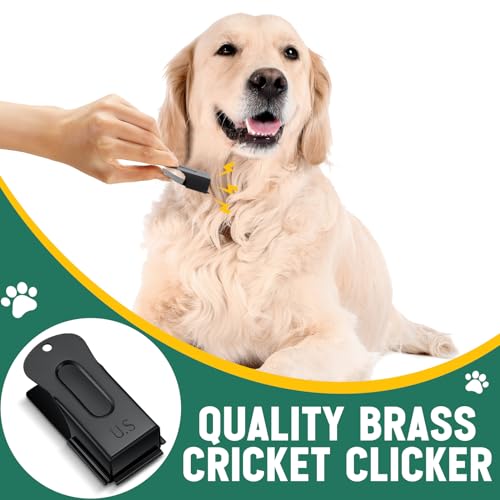 2 Pcs Dog Training Clicker Brass Cricket for Dogs Cats (Black)