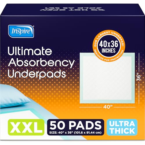 Extra Large Super Absorbent Disposable Bed Pads for Incontinence Ultra Thick and Absorbent Bed Pads Disposable Adult (40" x 36")