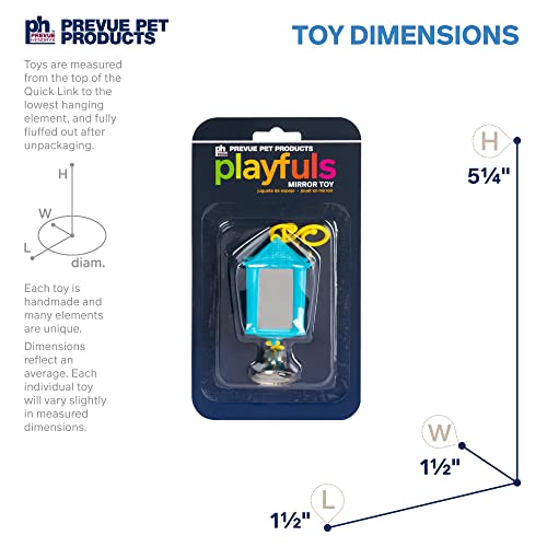 Prevue Hendryx Sound & Movement Birdie Basics Lantern Mirror Bird Toy 60420 (5 x 1.5")