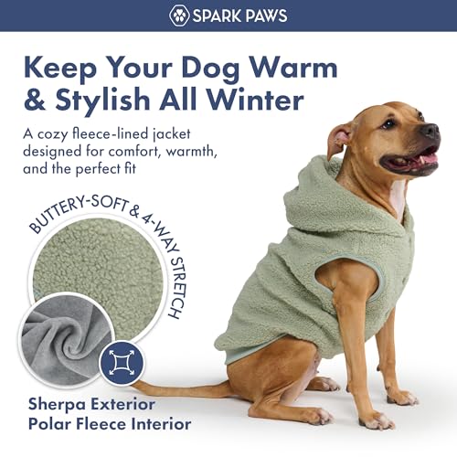 Sherpa Fleece Dog Jacket (Light Green / Large)