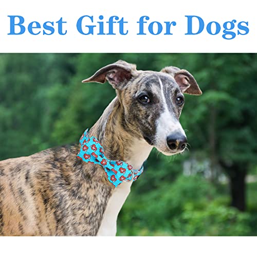 Valentine's Day Dog Collar with Bow Tie Blue Heart Puppy Collar Best Gift for Small Medium Large Boys Girls (Small / Blue MoM Love)