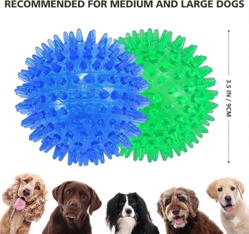 3 Pack 3.5” Squeaky Dog Toy Balls (3.5" (Medium/Large Dog) / Blue+Orange+Green)