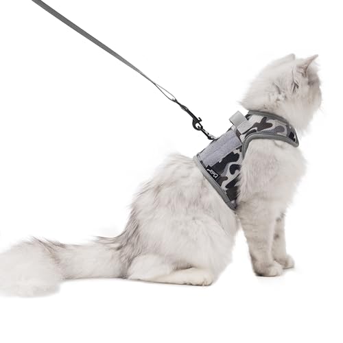 Cat Harness and Leash Set Escape Proof (City Camo / Xs 2-4 lbs)