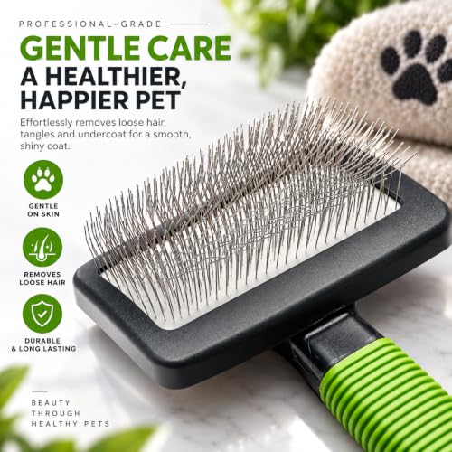Dog Slicker Brush (Green)