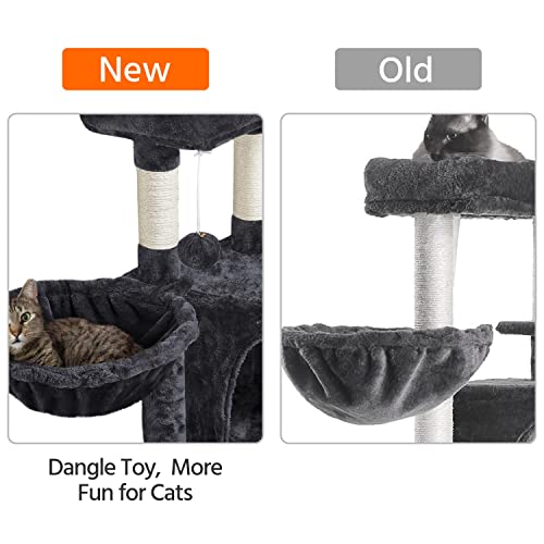 42in Cat Tree Tower for Indoor Cats (Black)