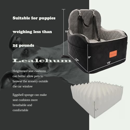 Dog Booster Car Seat for Small (Black/Grey / Medium)