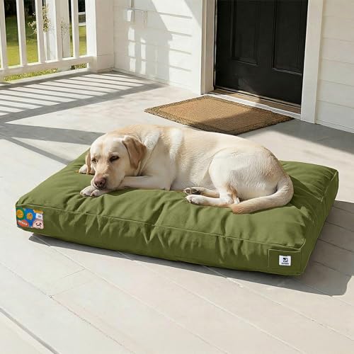 42 Inch Waterproof Indestructible Dog Bed for Extra Large Dogs (Green / X-Large)