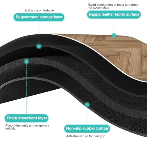 Pet Feeding Mat for Floors Waterproof Dog Mat for Food and Water Absorbent Quick Dry Non Slip mat for Cat Bowls (32"L x 24"W / Wooden)