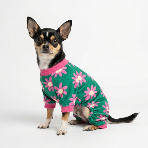 Flower Fleece Dog Pajamas (Flower / X-Small)