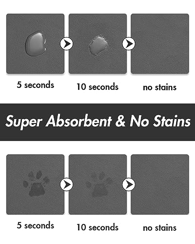 Absorbent Dog Food Mat (Darkgrey / 16"x24")