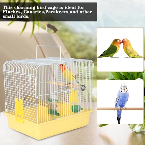 Small Bird Cage for Travel (Yellow)