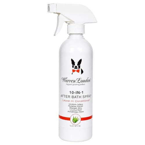 10-in-1 After Bath Dog Spray | Leave-in Conditioner & Detangler for Dogs | Aloe Vera, Silk Amino Acids & Green Tea | Fresh Scent | 16oz Grooming Spray | Made in USA