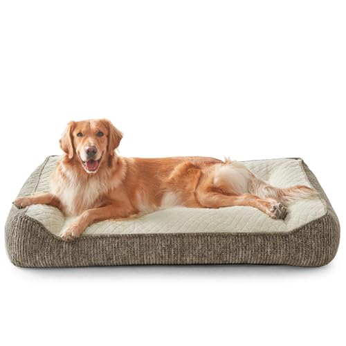 XL Orthopedic Dog Bed for Large Dogs (XL Plus(45"L x 32"W x 9.5"Th) / Beige)
