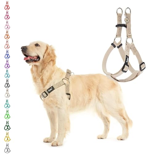 No Pull Dog Harness Medium Sized Step (Beige / Medium)