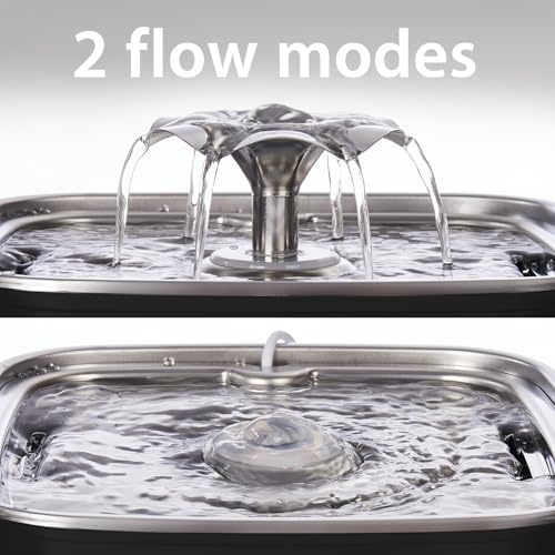 Innovation Award Winner Stainless Steel Cat Water Fountain (Space Black / 108oz (Cats & Small Dogs))