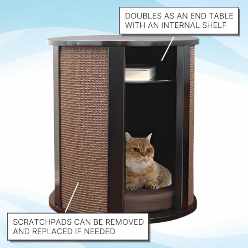 Purrrrfect End Table Cat Bed Cave in Black Ebony (Black Ebony)