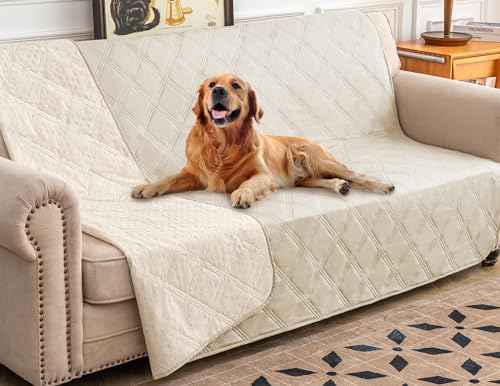 Waterproof Dog Bed Cover Pet Blanket with Anti (52x82 Inch (Pack of 1) / Ivory)