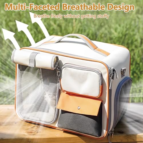 Dog Backpack Pet Backpack with Upgrade Waist Cushion Design to Better Fit The Waist (White)