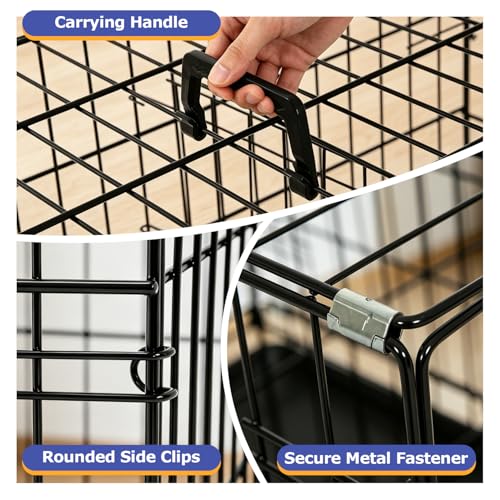 48" Foldable Metal Dog Crate (Dark Black)