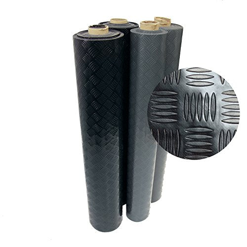 Diamond Grip Resilient Flooring Mat (2mm x 4 x 35-Feet / Dark Grey)