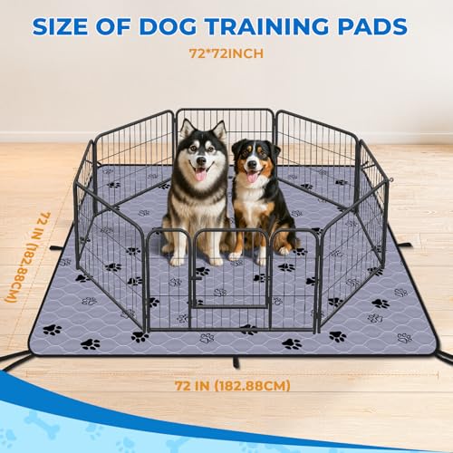 Washable Pee Pads for Dogs (Gray / 72*72 Inch (Pack of 2))