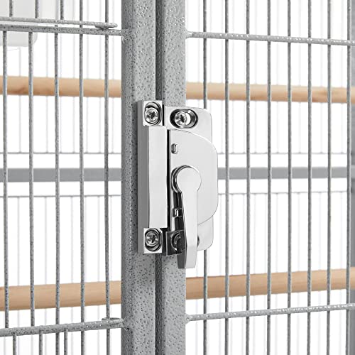 Metal Large Bird Cage Parrot Parakeet Cage w (Light Gray)
