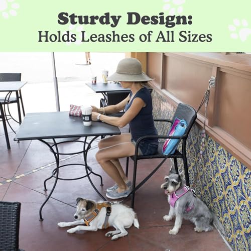 Canine Hitch Secure Dog Leash Parking Wall Large Hook with Clip 2 Pack (Large with Clip (2 pack))