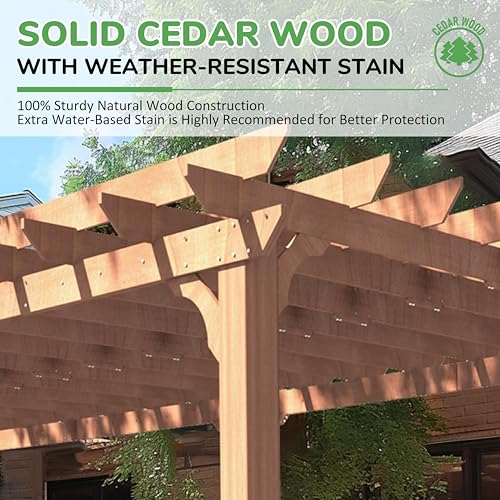 12x24 FT Cedar Wood Pergola (12x24 FT)