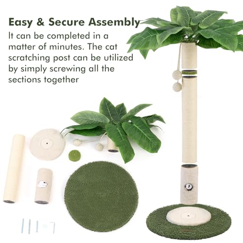 Cat Scratching Post for Indoor Cats (35.4-White / 35.4in)