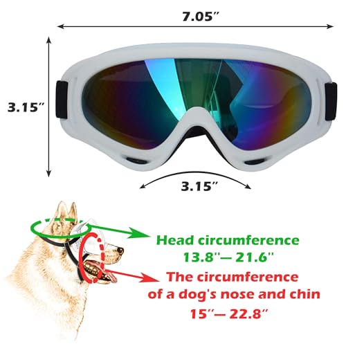 Large Dog Sunglasses (White Frame&Colorful Lens&L)
