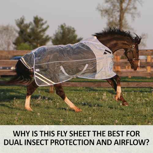 Mosquito Mesh II Adjusta (Horse Size 80 / Attached Neck VTEK Bellyband / Blue)