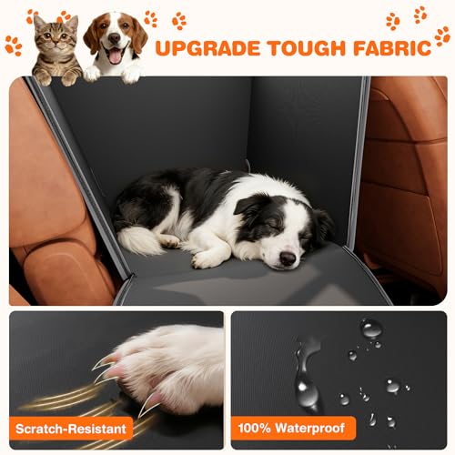 Half Dog Car Seat Cover for Back Seat (Black)