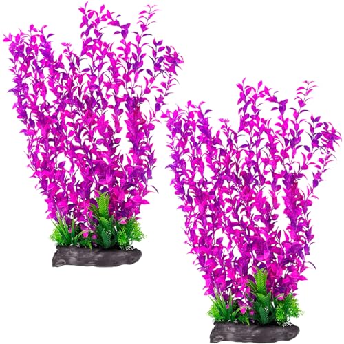 Aquarium Plastic Plants Aquarium Decor Artificial Fish Tank Plants (E*2 Pcs / 20.4 in)
