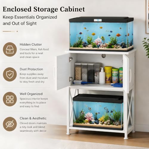 5 10 Gallon Fish Tank Stand (White / 5-10 Gallon)