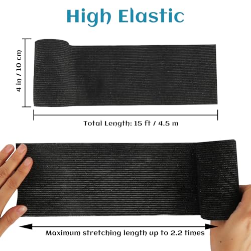 6 Rolls Elastic Self Adhesive Bandage Wrap 4 Inch (4 Inch-6 Count Black)