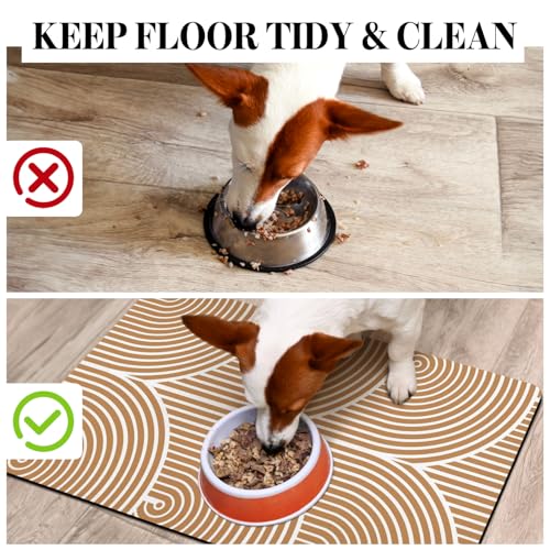 Dog Food Mats for Floors (Circle / 30"L x 17"W)