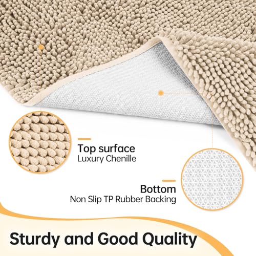 Absorbent Dog Door Mat for Muddy Paws (72"L x 36"W x 1" Th / Beige)