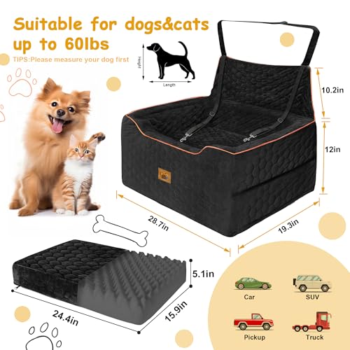 Dog Car Seat for Medium (Black / Large)