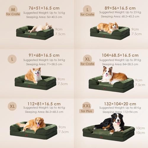 Orthopedic Extra Large Dog Bed (Dark Green / 44.0"l X 32.0"w X 6.5"th)